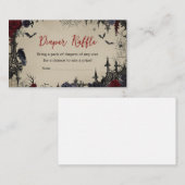 Bloemen Gotische Baby shower Luier Raffle Informatiekaartje (Voorkant / Achterkant)