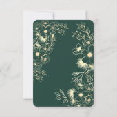 Bloemen Goud Bruiloft RSVP Kaartje (Achterkant)