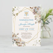 Bloemen Goud Verpleegster Afstuderen RN Verpleegku Kaart (Staand voorkant)