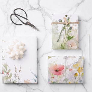 Bloemen Grenzen Wildbloemen Inpakpapier Vel