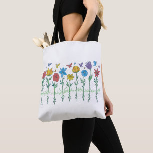 Bloemen groeien ontwerp draagtas