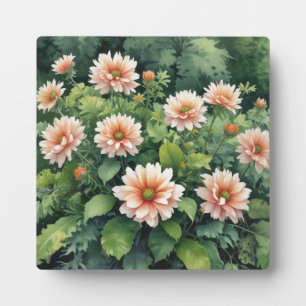 Bloemen Groen Elegante Waterverf Fotoplaat