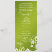 Bloemen Groen en Wit Trouwprogramma Programma (Voorkant)