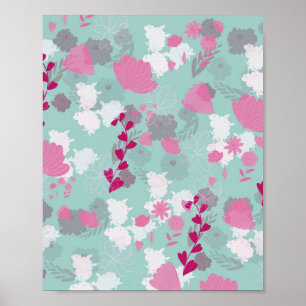 bloemen groen poster