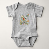 Bloemen Groene Bladeren Baby Body Jongens Romper (Voorkant)