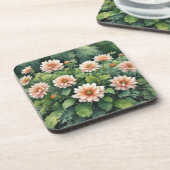 Bloemen Groene Elegante Waterverf Bier Onderzetter (Linkerzijde)