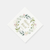 Bloemen groene krans bruiloft servet (Hoek)