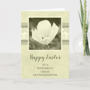 Bloemen Grote Kleindochter Happy Easter Feestdagen Kaart