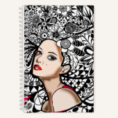 Bloemen Haar Lady Notitieboek (Voorkant)