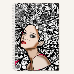 Bloemen Haar Lady Notitieboek