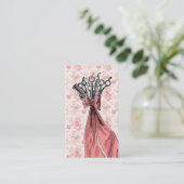 Bloemen Haar Stylist Boeket Roze Girly Visitekaartje (Staand voorkant)