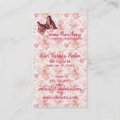 Bloemen Haar Stylist Boeket Roze Girly Visitekaartje (Achterkant)