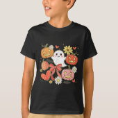 Bloemen Halloween Ghost Jack-o-lantern Coquette Bo T-shirt (Voorkant)