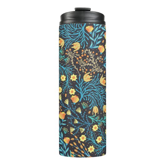 Bloemen Hand getekend: Creatief Naadloos Thermosbeker (Voorkant)