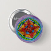 Bloemen Hand getrokken Mandala Art Button (Voorkant /achterkant)