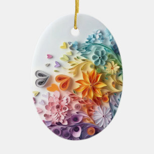 Bloemen hanger keramisch ornament