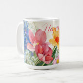  Bloemen "Happy Moederdag" Monogram Koffiemok (Voorkant links)