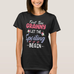 Bloemen Happy Nana Eerste keer oma laat de buit T-shirt