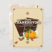  Bloemen Happy Thanksgiving Pompoen Herfst Briefkaart (Voorkant / Achterkant)