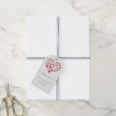 Bloemen  hart bruiloft cadeaulabel (Met Touw)