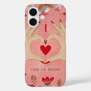 Bloemen Hart Roze Valentijn iPhone 16 Hoesje