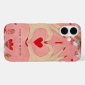 Bloemen Hart Roze Valentijn Case-Mate iPhone Case (Achterkant (horizontaal))
