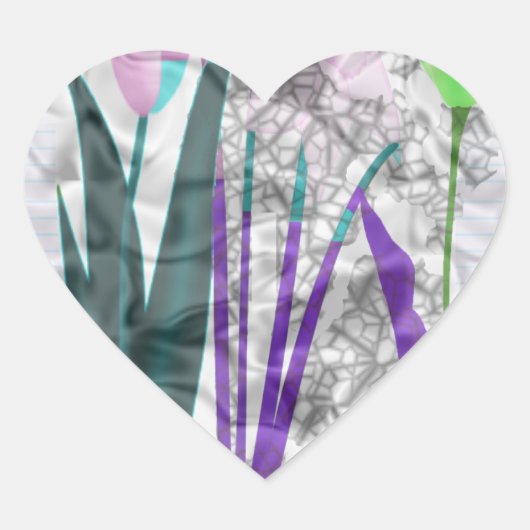 Bloemen Hart Sticker (Voorkant)