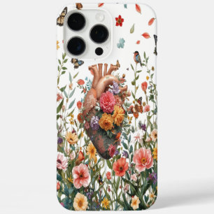 Bloemen Hart Telefoon Case Artistieke Bloom Anatom