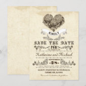 Bloemen  Hart Uniek Bewaar de datumkaarten Save The Date (Voorkant / Achterkant)