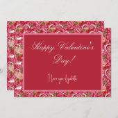  Bloemen Hart Valentijnsdag Kaart (Voorkant / Achterkant)