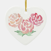 Bloemen Hart Vorm Keramische Vakantie Ornament