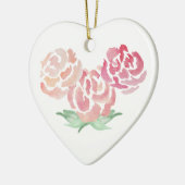 Bloemen Hart Vorm Keramische Vakantie Ornament (Links)