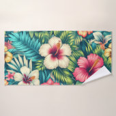 Bloemen Hawaïaans/tropisch Badhanddoek (Badhanddoek)