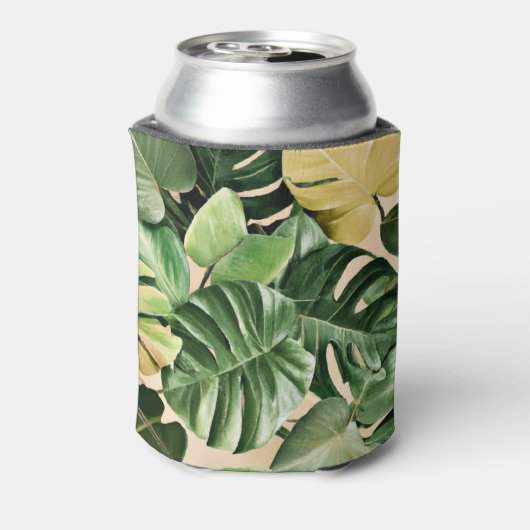 Bloemen/Hawaïaans/Tropisch blad Blikjeskoeler (Blikje Achterkant)