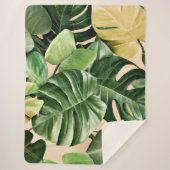 Bloemen/Hawaïaans/Tropisch blad Sherpa Deken (Voorkant)