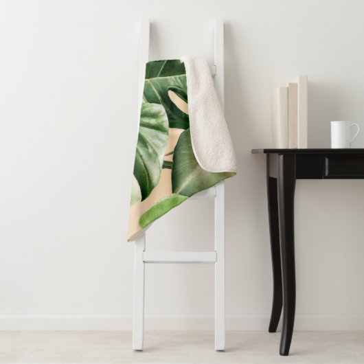 Bloemen/Hawaïaans/Tropisch blad Sherpa Deken (In situ)