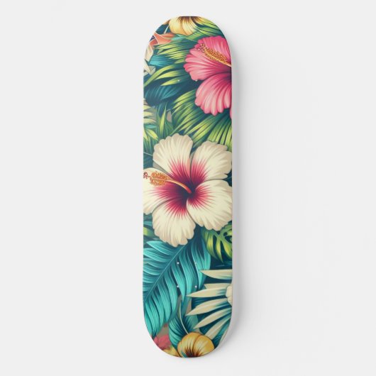 Bloemen Hawaïaans/tropisch Skateboard (Voorkant)