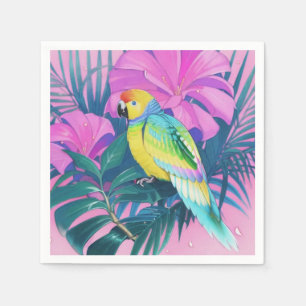 Bloemen/Hawaïanen/Tropisch/papegaai Servet
