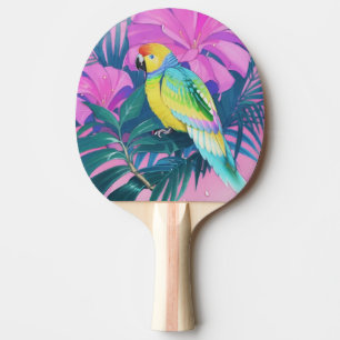 Bloemen/Hawaïanen/Tropisch/papegaai Tafeltennisbatje