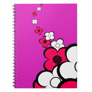 Bloemen Heet Roze Wit Notitieboek