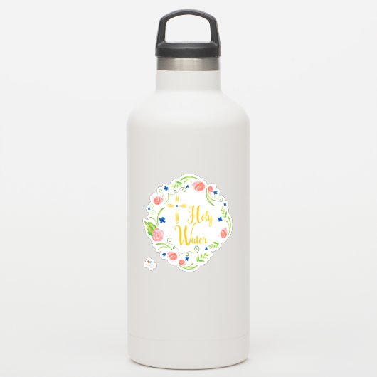 Bloemen Heilig Water Fles Sticker (Waterfles)