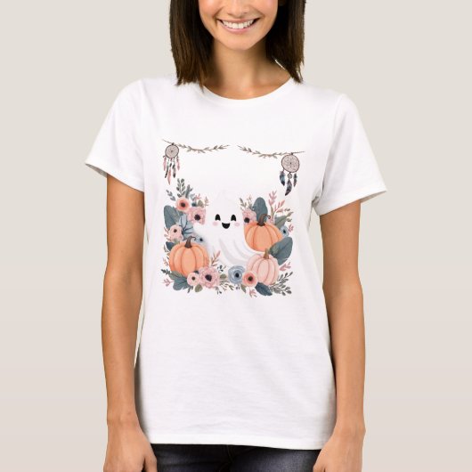 Bloemen Herfst Halloween T-shirt (Voorkant)