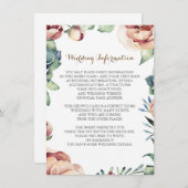 Bloemen herfst Ivoor bruiloft informatie insert Informatiekaartje (Voorkant / Achterkant)