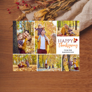 Bloemen Herfst Moderne Thanksgiving familiefoto Feestdagenkaart