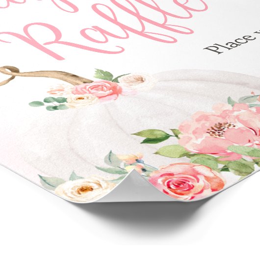 Bloemen Herfst Pompoen Baby shower Luier Raffle Poster (Hoek)