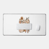 Bloemen Herfst Pompoen Coquette Boho Herfst Bow Bureaumat (Keyboard & Muis)