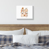 Bloemen Herfst Pompoen Coquette Boho Herfst Bow Canvas Afdruk (Insitu (Slaapkamer))