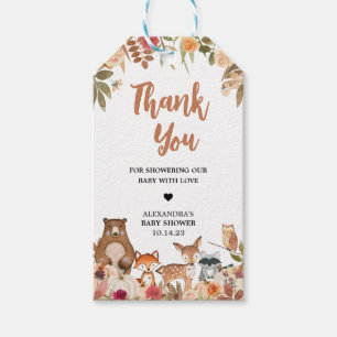 Bloemen Herfst Woodland Baby shower Favor Tags Cadeaulabel