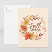 Bloemen Herfst Zegeningen Briefkaart (Voorkant / Achterkant)
