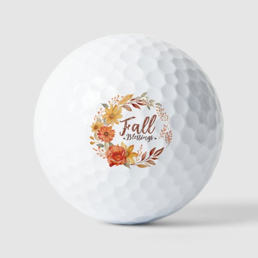 Bloemen Herfst Zegeningen Golfballen (Voorkant)